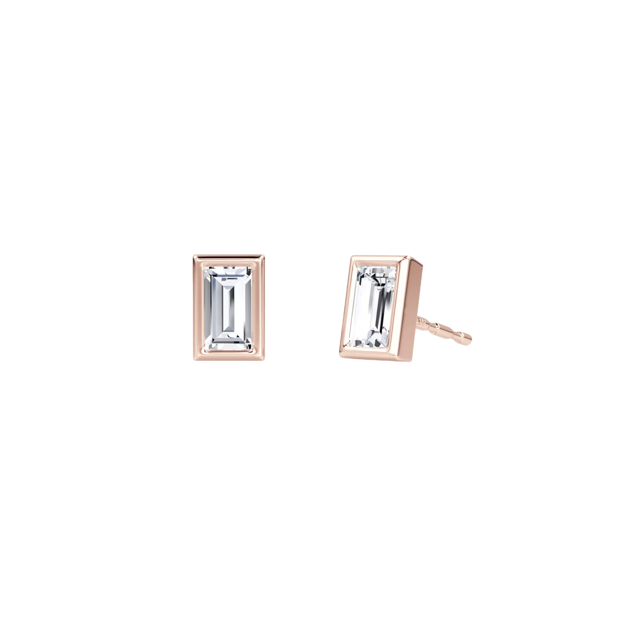 Sorelle Baguette-Cut Diamond Bezel Stud Earrings 18K Rose Gold - Natural Diamonds & Lab Grown Diamonds - Best prices for jewelry and diamonds. The best jewelry to shop in Dubai and Abu Dhabi - Dubai Tourism. Best Shopping in Dubai Mall - Fashion Avenue, Mall of Emirates, Dubai, Palm Jumeirah and UAE. Hip-hop custom jewelry and manufacturer supplier - diamond and gold wholesaler. The best place to visit in Dubai during vacation. Richie Gold & Diamond is located in Dubai Gold Souk