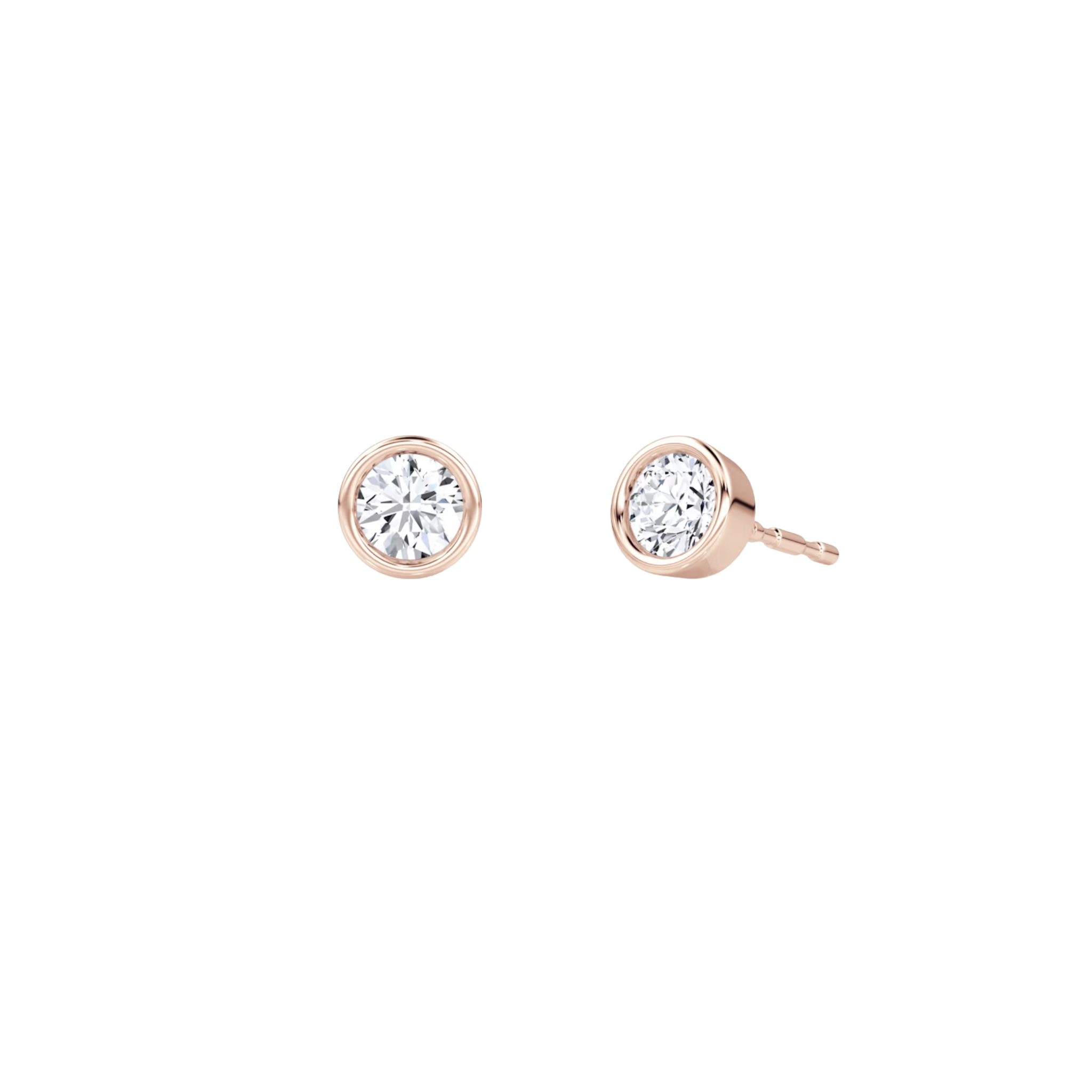 Sorelle Diamond Bezel Stud Earrings 18K Rose Gold - Natural Diamonds & Lab Grown Diamonds - Best prices for jewelry and diamonds. The best jewelry to shop in Dubai and Abu Dhabi - Dubai Tourism. Best Shopping in Dubai Mall - Fashion Avenue, Mall of Emirates, Dubai, Palm Jumeirah and UAE. Hip-hop custom jewelry and manufacturer supplier - diamond and gold wholesaler. The best place to visit in Dubai during vacation. Richie Gold & Diamond is located in Dubai Gold Souk