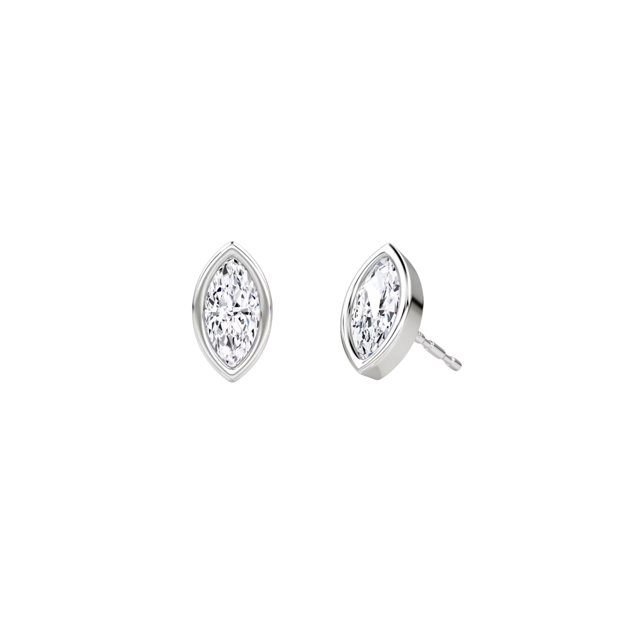 Sorelle Marquise-Cut Diamond Bezel Stud Earrings 18K White Gold - Natural Diamonds & Lab Grown Diamonds - Best prices for jewelry and diamonds. The best jewelry to shop in Dubai and Abu Dhabi - Dubai Tourism. Best Shopping in Dubai Mall - Fashion Avenue, Mall of Emirates, Dubai, Palm Jumeirah and UAE. Hip-hop custom jewelry and manufacturer supplier - diamond and gold wholesaler. The best place to visit in Dubai during vacation. Richie Gold & Diamond is located in Dubai Gold Souk