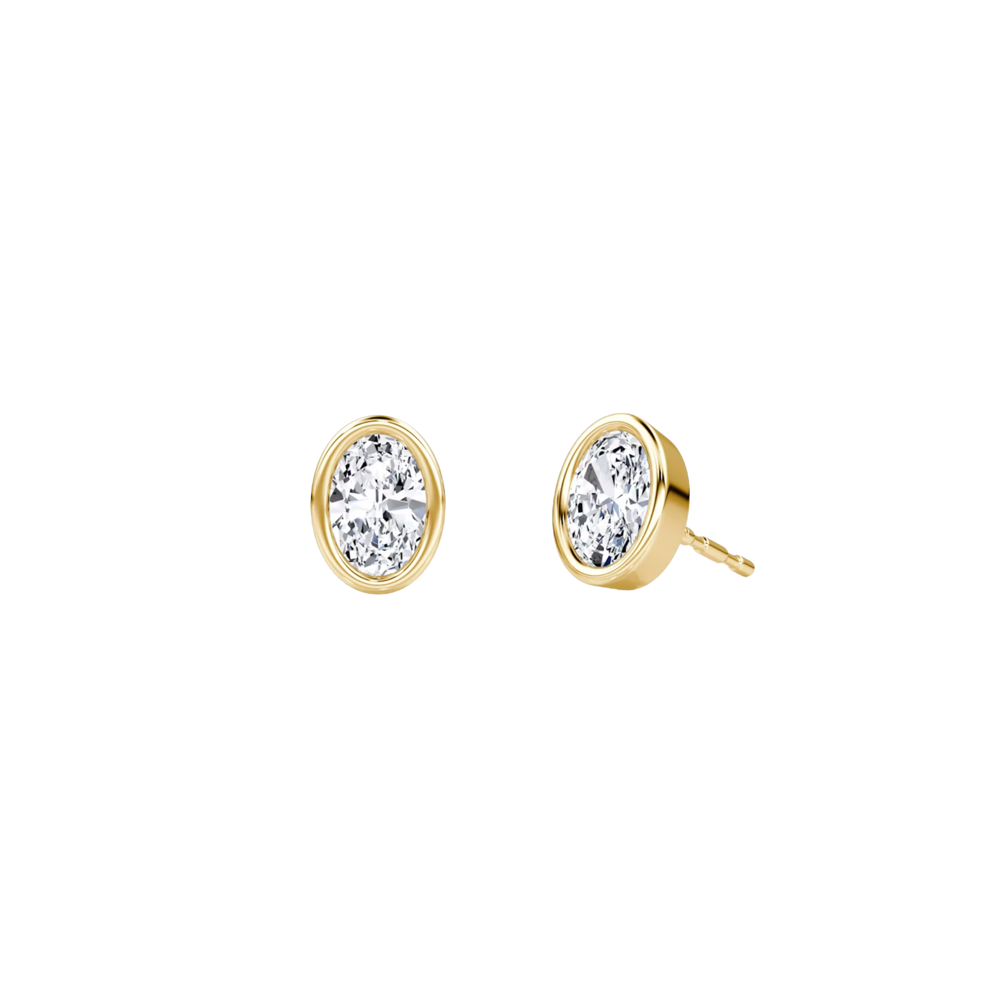 Sorelle Oval Diamond Bezel Stud Earrings 18K Gold - Natural Diamonds & Lab Grown Diamonds - Best prices for jewelry and diamonds. The best jewelry to shop in Dubai and Abu Dhabi - Dubai Tourism. Best Shopping in Dubai Mall - Fashion Avenue, Mall of Emirates, Dubai, Palm Jumeirah and UAE. Hip-hop custom jewelry and manufacturer supplier - diamond and gold wholesaler. The best place to visit in Dubai during vacation. Richie Gold & Diamond is located in Dubai Gold Souk
