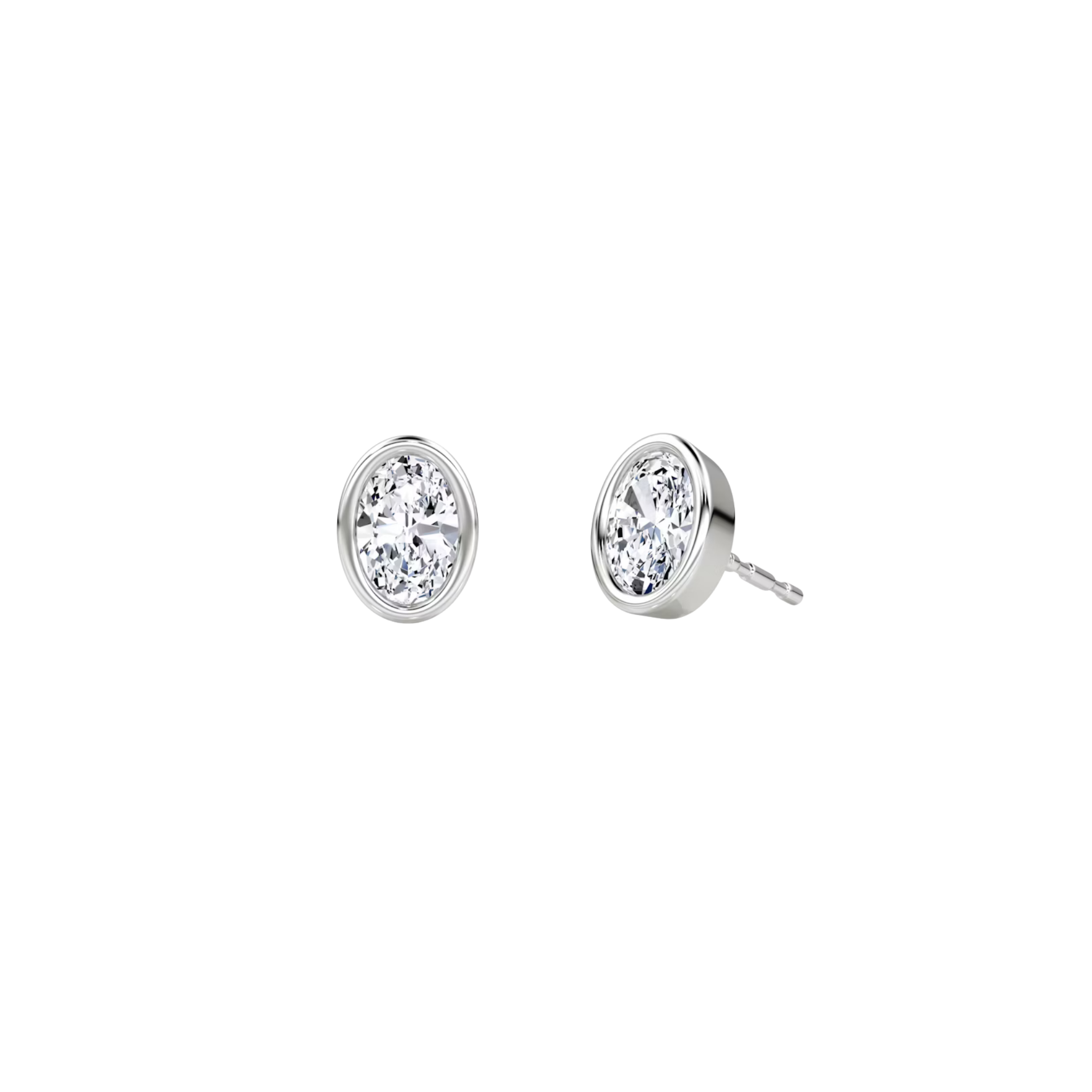 Sorelle Oval Diamond Bezel Stud Earrings 18K White Gold - Natural Diamonds & Lab Grown Diamonds - Best prices for jewelry and diamonds. The best jewelry to shop in Dubai and Abu Dhabi - Dubai Tourism. Best Shopping in Dubai Mall - Fashion Avenue, Mall of Emirates, Dubai, Palm Jumeirah and UAE. Hip-hop custom jewelry and manufacturer supplier - diamond and gold wholesaler. The best place to visit in Dubai during vacation. Richie Gold & Diamond is located in Dubai Gold Souk