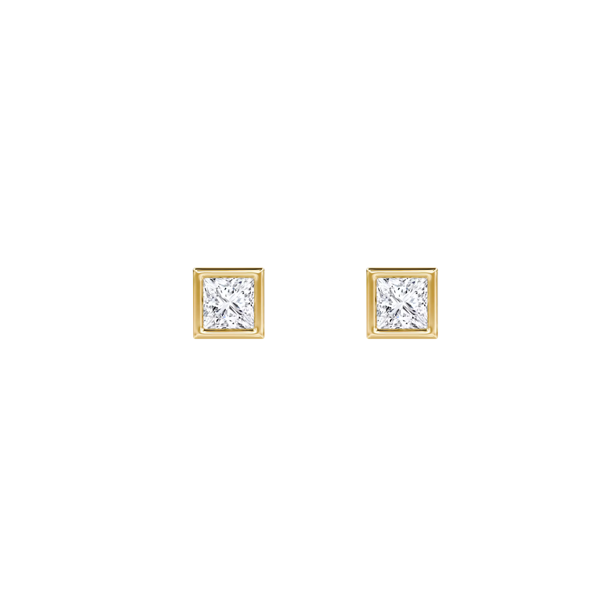 Sorelle Princess-Cut Diamond Bezel Stud Earrings 18K Gold - Natural Diamonds & Lab Grown Diamonds - Best prices for jewelry and diamonds. The best jewelry to shop in Dubai and Abu Dhabi - Dubai Tourism. Best Shopping in Dubai Mall - Fashion Avenue, Mall of Emirates, Dubai, Palm Jumeirah and UAE. Hip-hop custom jewelry and manufacturer supplier - diamond and gold wholesaler. The best place to visit in Dubai during vacation. Richie Gold & Diamond is located in Dubai Gold Souk