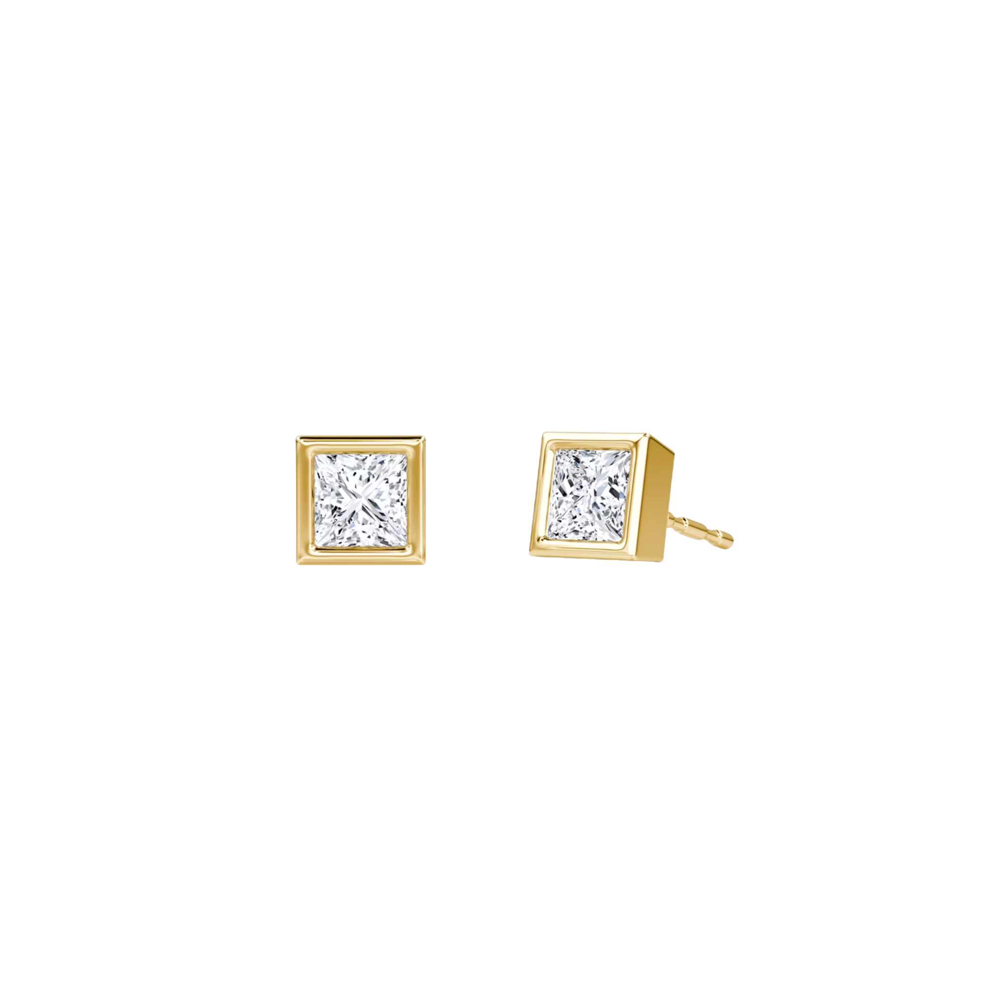 Sorelle Princess-Cut Diamond Bezel Stud Earrings 18K Gold - Natural Diamonds & Lab Grown Diamonds - Best prices for jewelry and diamonds. The best jewelry to shop in Dubai and Abu Dhabi - Dubai Tourism. Best Shopping in Dubai Mall - Fashion Avenue, Mall of Emirates, Dubai, Palm Jumeirah and UAE. Hip-hop custom jewelry and manufacturer supplier - diamond and gold wholesaler. The best place to visit in Dubai during vacation. Richie Gold & Diamond is located in Dubai Gold Souk