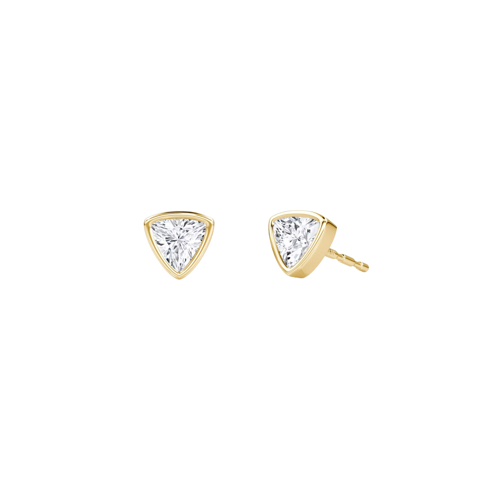 Sorelle Trillion-Cut Diamond Bezel Stud Earrings 18K Gold - Natural Diamonds & Lab Grown Diamonds - Best prices for jewelry and diamonds. The best jewelry to shop in Dubai and Abu Dhabi - Dubai Tourism. Best Shopping in Dubai Mall - Fashion Avenue, Mall of Emirates, Dubai, Palm Jumeirah and UAE. Hip-hop custom jewelry and manufacturer supplier - diamond and gold wholesaler. The best place to visit in Dubai during vacation. Richie Gold & Diamond is located in Dubai Gold Souk