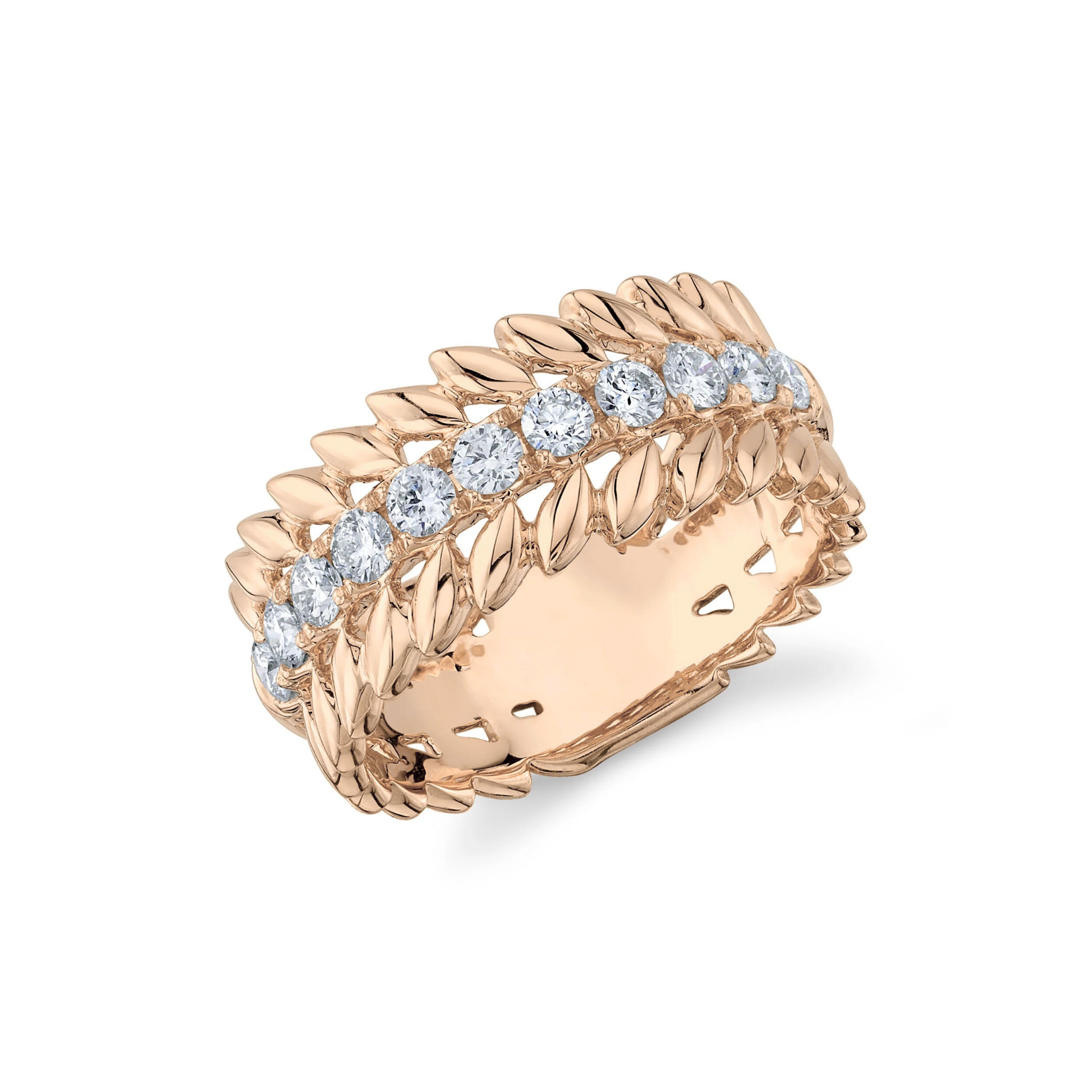 Sylvara Diamond Leaf Crown Band 18K Rose Gold - Natural Diamonds & Lab Grown Diamonds  - Best prices for jewelry and diamonds. The best jewelry to shop in Dubai and Abu Dhabi - Dubai Tourism. Best Shopping in Dubai Mall - Fashion Avenue, Mall of Emirates, Dubai, Palm Jumeirah and UAE. Hip-hop custom jewelry and manufacturer supplier - diamond and gold wholesaler. The best place to visit in Dubai during vacation. Richie Gold & Diamond is located in Dubai Gold Souk