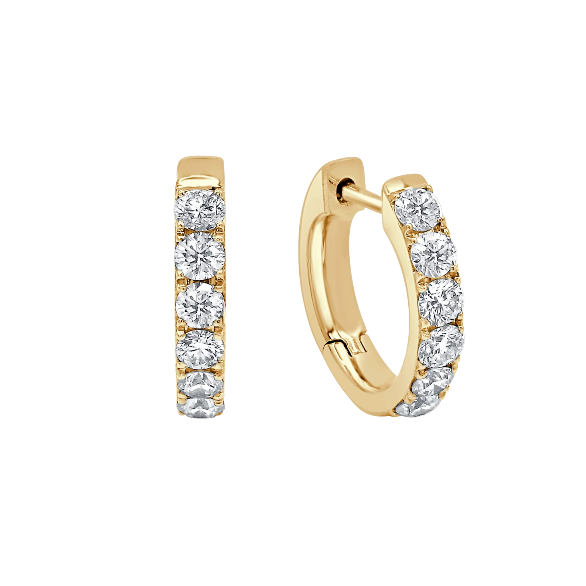 Thalia 6-Diamond Huggie Earrings 18K Gold - Natural Diamonds & Lab Grown Diamonds  - Best prices for jewelry and diamonds. The best jewelry to shop in Dubai and Abu Dhabi - Dubai Tourism. Best Shopping in Dubai Mall - Fashion Avenue, Mall of Emirates, Dubai, Palm Jumeirah and UAE. Hip-hop custom jewelry and manufacturer supplier - diamond and gold wholesaler. The best place to visit in Dubai during vacation. Richie Gold & Diamond is located in Dubai Gold Souk