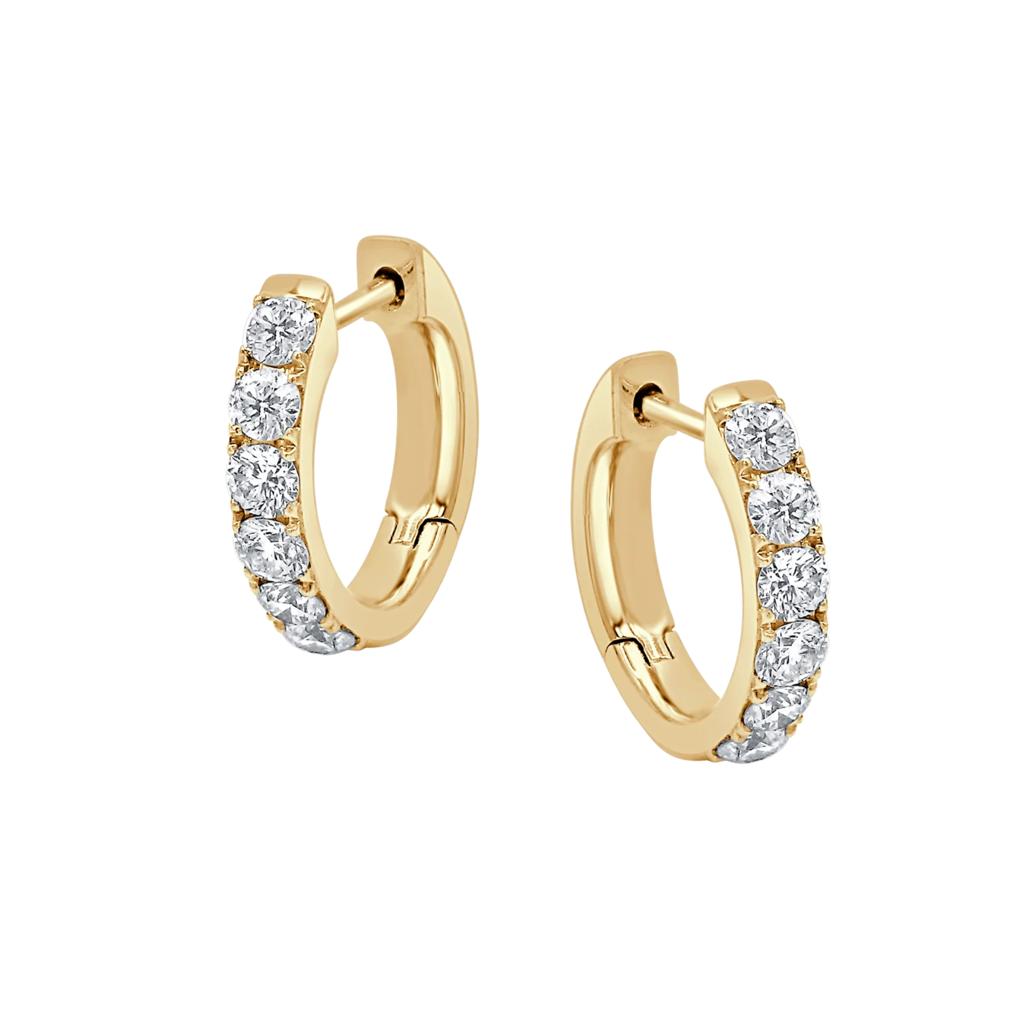 Thalia 6-Diamond Huggie Earrings 18K Gold - Natural Diamonds & Lab Grown Diamonds  - Best prices for jewelry and diamonds. The best jewelry to shop in Dubai and Abu Dhabi - Dubai Tourism. Best Shopping in Dubai Mall - Fashion Avenue, Mall of Emirates, Dubai, Palm Jumeirah and UAE. Hip-hop custom jewelry and manufacturer supplier - diamond and gold wholesaler. The best place to visit in Dubai during vacation. Richie Gold & Diamond is located in Dubai Gold Souk