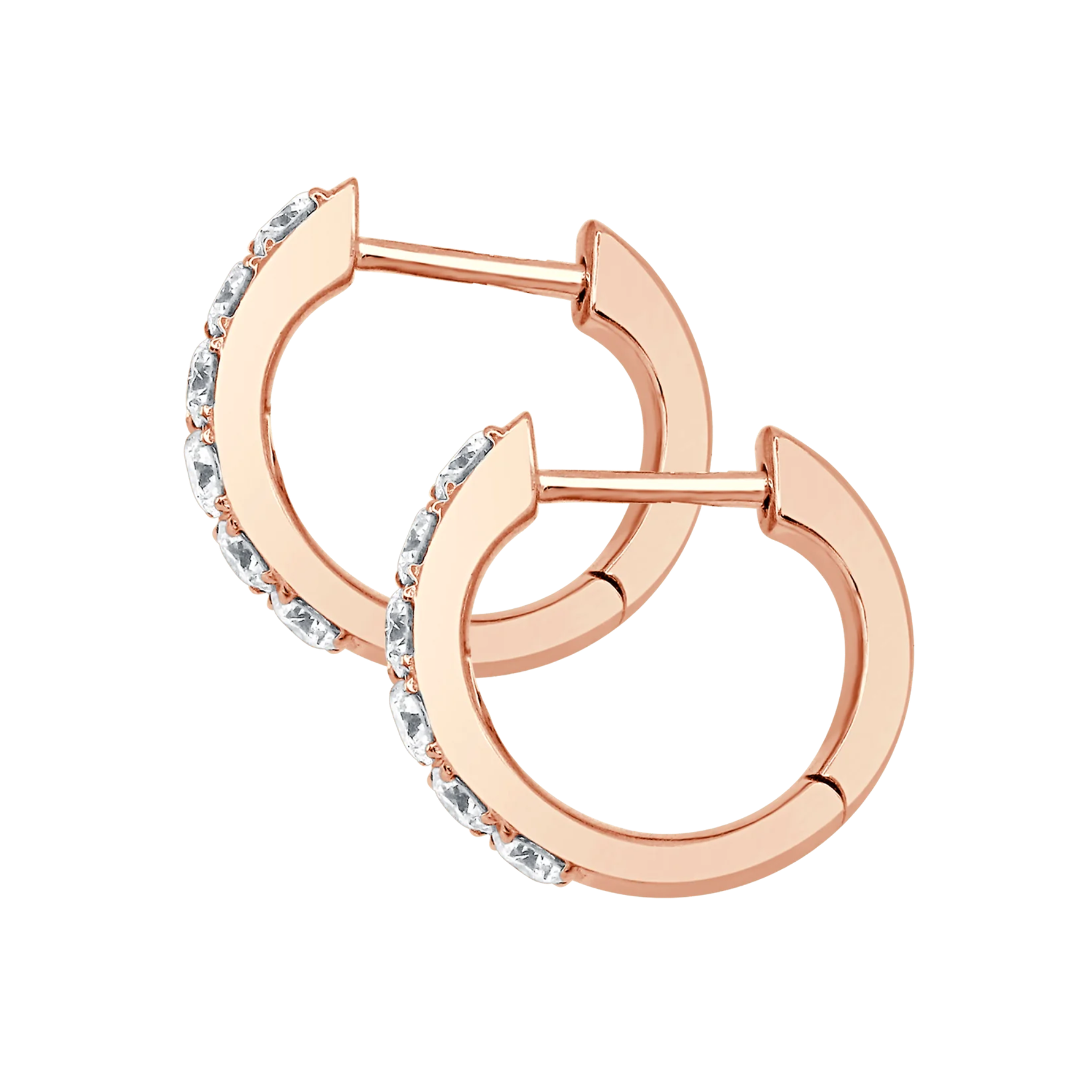 Thalia 6-Diamond Huggie Earrings 18K Rose Gold - Natural Diamonds & Lab Grown Diamonds  - Best prices for jewelry and diamonds. The best jewelry to shop in Dubai and Abu Dhabi - Dubai Tourism. Best Shopping in Dubai Mall - Fashion Avenue, Mall of Emirates, Dubai, Palm Jumeirah and UAE. Hip-hop custom jewelry and manufacturer supplier - diamond and gold wholesaler. The best place to visit in Dubai during vacation. Richie Gold & Diamond is located in Dubai Gold Souk