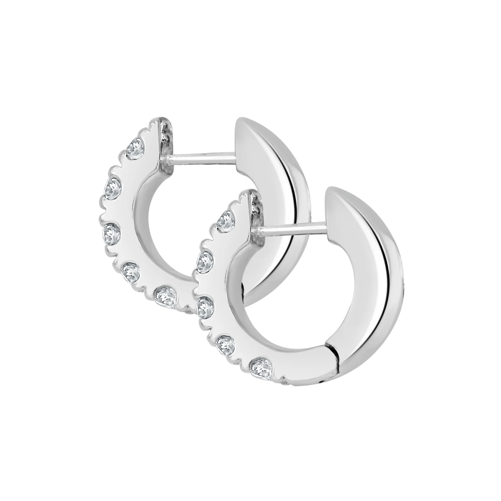 Thalia 6-Diamond Huggie Earrings 18K White Gold - Natural Diamonds & Lab Grown Diamonds  - Best prices for jewelry and diamonds. The best jewelry to shop in Dubai and Abu Dhabi - Dubai Tourism. Best Shopping in Dubai Mall - Fashion Avenue, Mall of Emirates, Dubai, Palm Jumeirah and UAE. Hip-hop custom jewelry and manufacturer supplier - diamond and gold wholesaler. The best place to visit in Dubai during vacation. Richie Gold & Diamond is located in Dubai Gold Souk