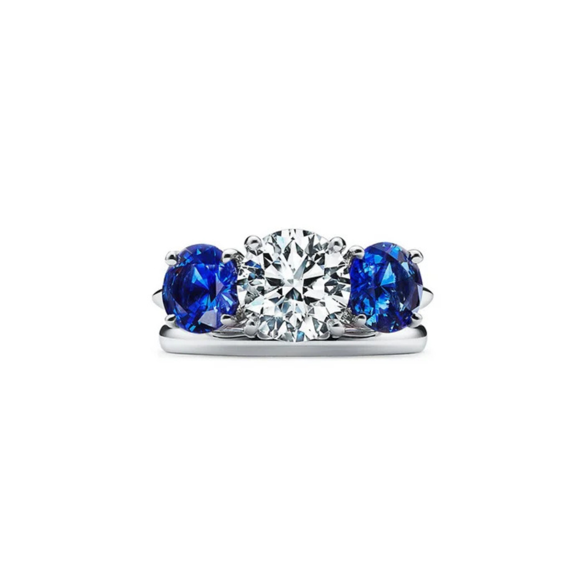 Three-Stone Blue Sapphire & Diamond Ring   - Natural Diamonds & Lab Grown Diamonds  - Best prices for jewelry and diamonds. The best jewelry to shop in Dubai and Abu Dhabi - Dubai Tourism. Best Shopping in Dubai Mall - Fashion Avenue, Mall of Emirates, Dubai, Palm Jumeirah and UAE. Hip-hop custom jewelry and manufacturer supplier - diamond and gold wholesaler. The best place to visit in Dubai during vacation. Richie Gold & Diamond is located in Dubai Gold Souk