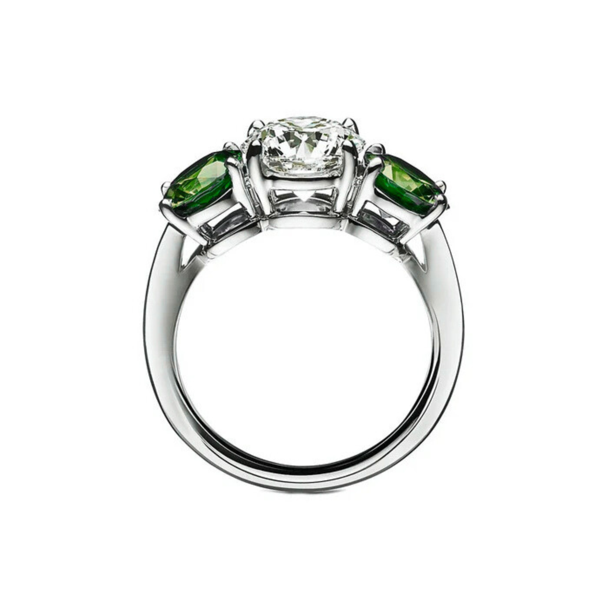 Three-Stone Emerald & Diamond Ring   - Natural Diamonds & Lab Grown Diamonds  - Best prices for jewelry and diamonds. The best jewelry to shop in Dubai and Abu Dhabi - Dubai Tourism. Best Shopping in Dubai Mall - Fashion Avenue, Mall of Emirates, Dubai, Palm Jumeirah and UAE. Hip-hop custom jewelry and manufacturer supplier - diamond and gold wholesaler. The best place to visit in Dubai during vacation. Richie Gold & Diamond is located in Dubai Gold Souk