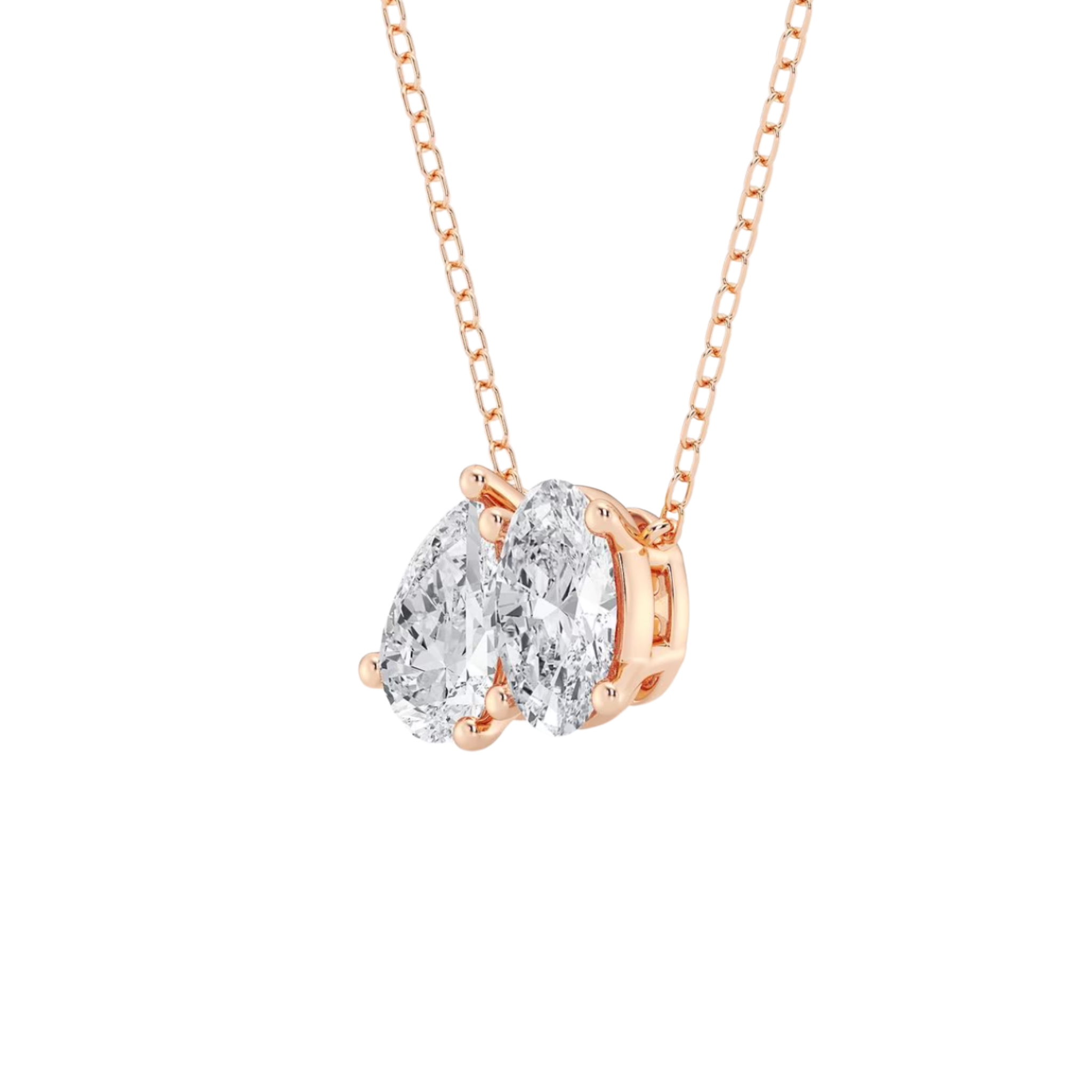 Toi et Moi Pear Oval Diamond Pendant 18K  Rose Gold - Natural Diamonds & Lab Grown Diamonds  - Best prices for jewelry and diamonds. The best jewelry to shop in Dubai and Abu Dhabi - Dubai Tourism. Best Shopping in Dubai Mall - Fashion Avenue, Mall of Emirates, Dubai, Palm Jumeirah and UAE. Hip-hop custom jewelry and manufacturer supplier - diamond and gold wholesaler. The best place to visit in Dubai during vacation. Richie Gold & Diamond is located in Dubai Gold Souk