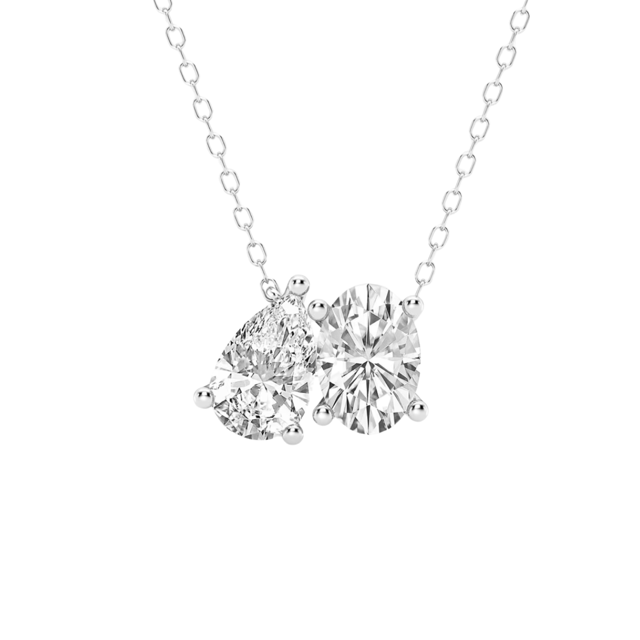 Toi et Moi Pear Oval Diamond Pendant 18K  White Gold - Natural Diamonds & Lab Grown Diamonds  - Best prices for jewelry and diamonds. The best jewelry to shop in Dubai and Abu Dhabi - Dubai Tourism. Best Shopping in Dubai Mall - Fashion Avenue, Mall of Emirates, Dubai, Palm Jumeirah and UAE. Hip-hop custom jewelry and manufacturer supplier - diamond and gold wholesaler. The best place to visit in Dubai during vacation. Richie Gold & Diamond is located in Dubai Gold Souk