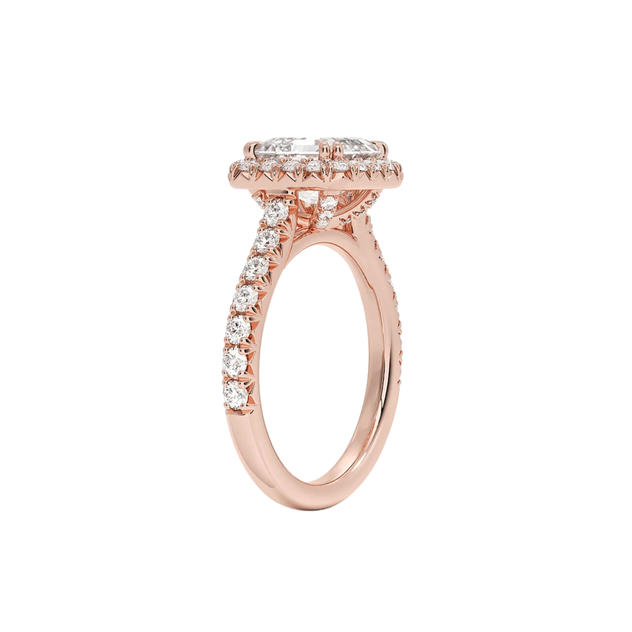 Veyra Asscher Cut Halo Ring in 18K Rose Gold - Best prices for jewelry and diamonds. The best jewelry to shop in Dubai and Abu Dhabi - Dubai Tourism. Best Shopping in Dubai Mall - Fashion Avenue, Mall of Emirates, Dubai, Palm Jumeirah and UAE. Hip-hop custom jewelry and manufacturer supplier - diamond and gold wholesaler. The best place to visit in Dubai during vacation. Richie Gold & Diamond is located in Dubai Gold Souk