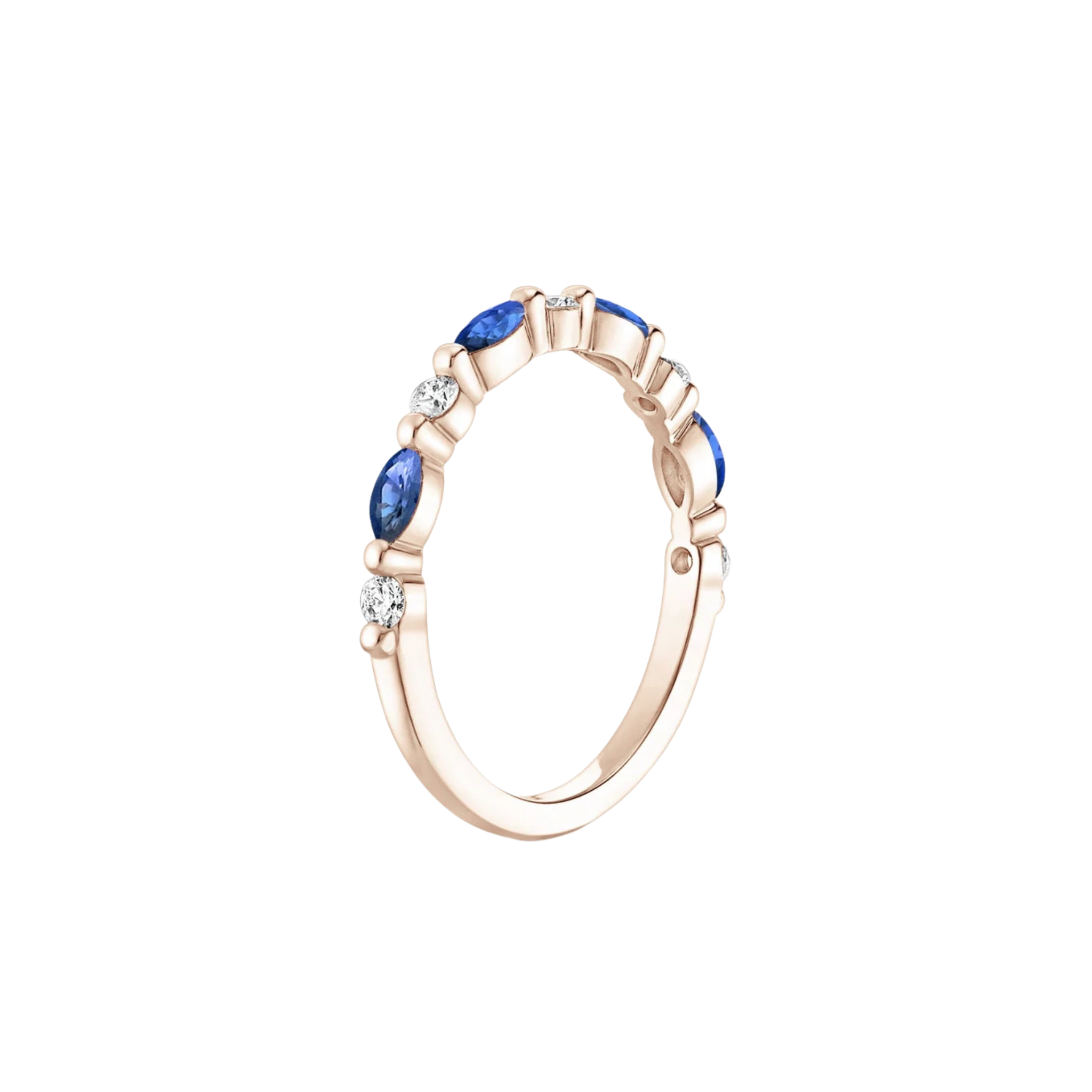 Veyra Sapphire and Diamond Band in 18K Rose Gold - Natural diamond and lab grown diamond engagement rings and wedding bands at unbeatable prices. Best bridal jewelry collections in Dubai and Abu Dhabi, featuring custom-made rings, timeless solitaires, and luxury wedding sets. Richie Gold & Diamond in the heart of Dubai Gold Souk — your trusted destination for engagement rings, wedding bands, and fine jewelry in the UAE, Dubai Mall, Fashion Avenue, Mall of the Emirates, and Palm Jumeirah