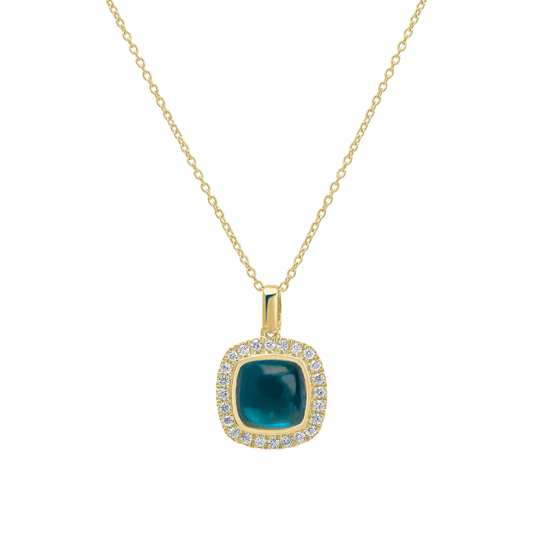 Viola Blue Topaz Cabochon Pendant 18K Gold - Main Image