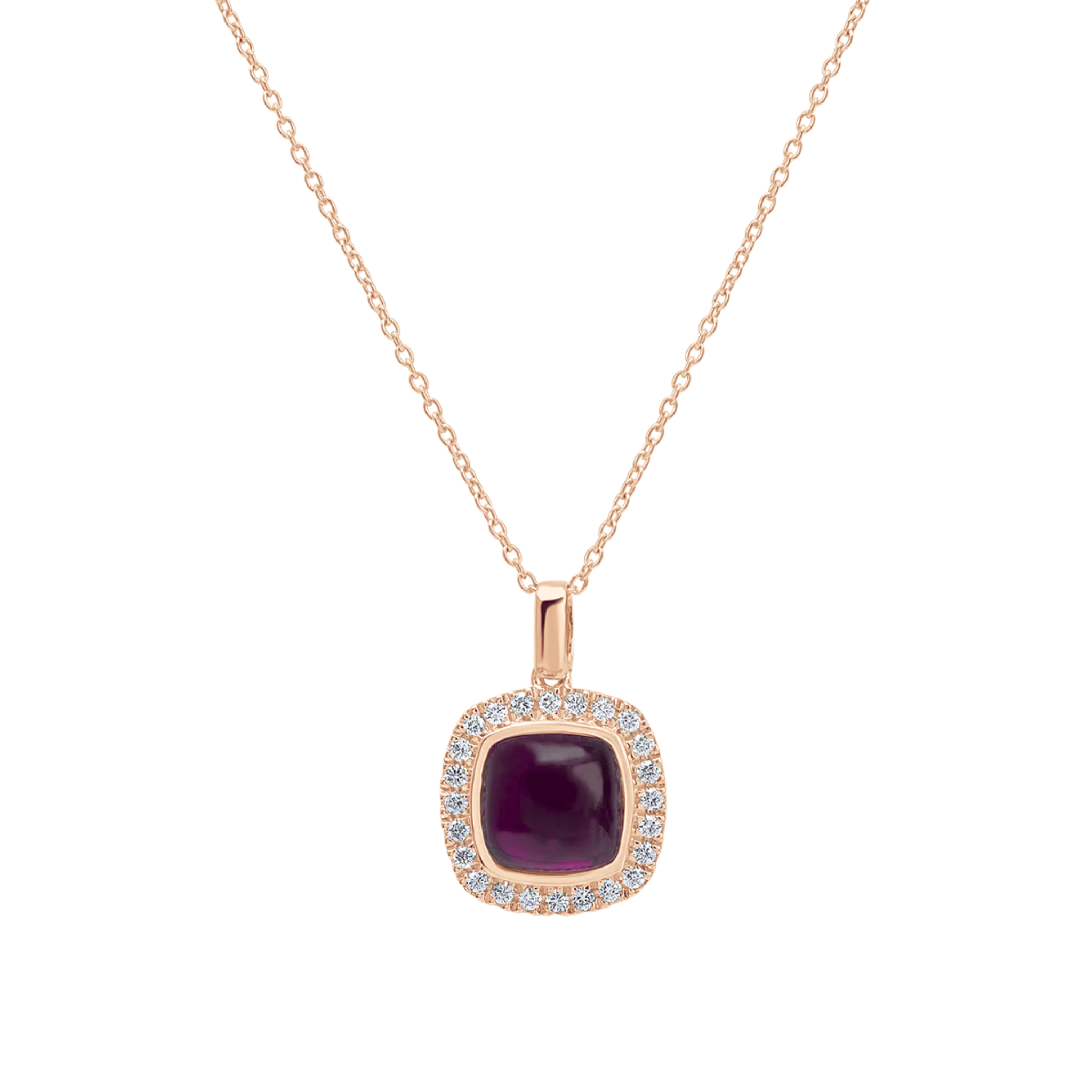 Viola Rubellite Cabochon Pendant 18K Rose Gold  - Natural Diamonds & Lab Grown Diamonds  - Best prices for jewelry and diamonds. The best jewelry to shop in Dubai and Abu Dhabi - Dubai Tourism. Best Shopping in Dubai Mall - Fashion Avenue, Mall of Emirates, Dubai, Palm Jumeirah and UAE. Hip-hop custom jewelry and manufacturer supplier - diamond and gold wholesaler. The best place to visit in Dubai during vacation. Richie Gold & Diamond is located in Dubai Gold Souk