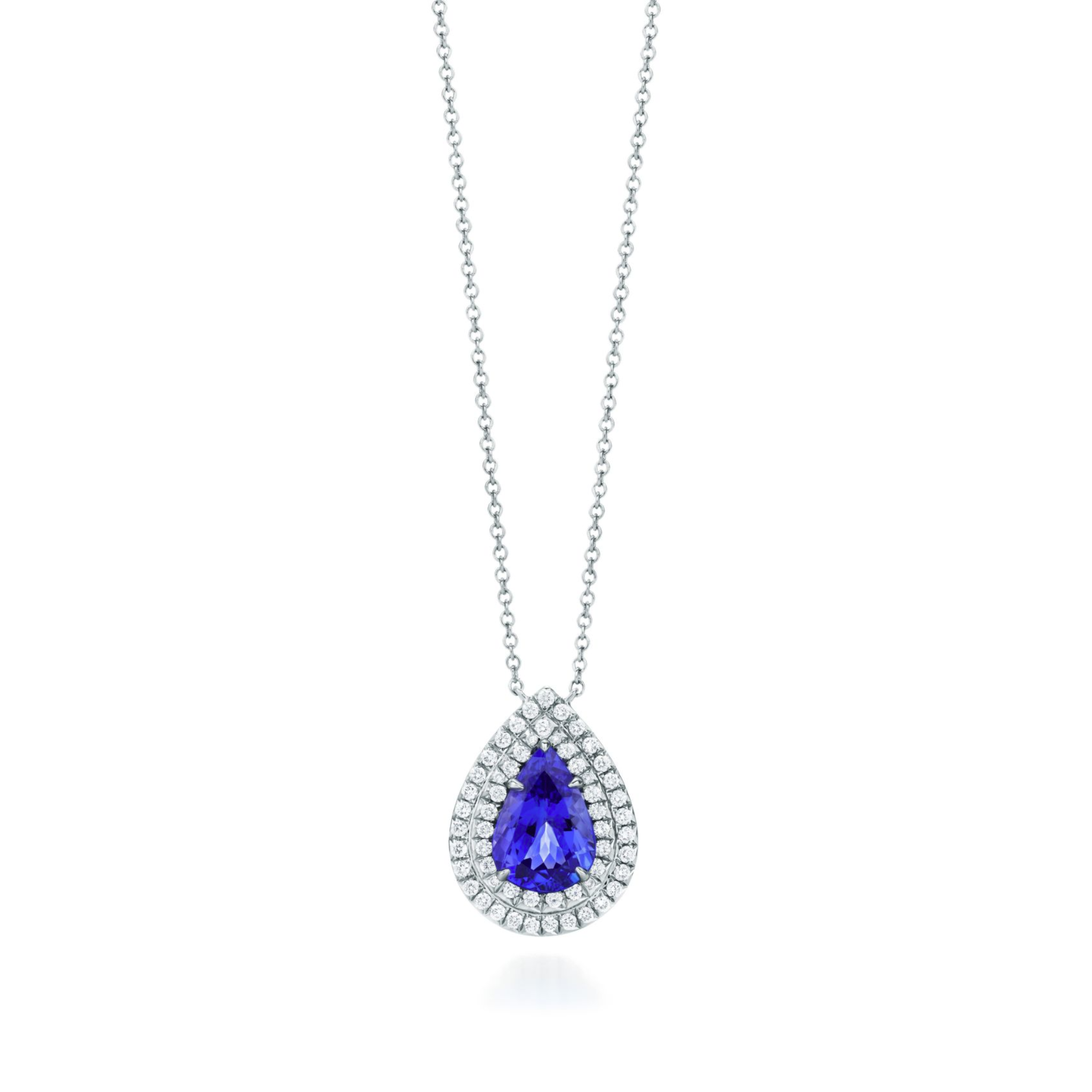 Zayana Pear Tanzanite Double Halo Pendant 18K White Gold   - Natural Diamonds & Lab Grown Diamonds  - Best prices for jewelry and diamonds. The best jewelry to shop in Dubai and Abu Dhabi - Dubai Tourism. Best Shopping in Dubai Mall - Fashion Avenue, Mall of Emirates, Dubai, Palm Jumeirah and UAE. Hip-hop custom jewelry and manufacturer supplier - diamond and gold wholesaler. The best place to visit in Dubai during vacation. Richie Gold & Diamond is located in Dubai Gold Souk
