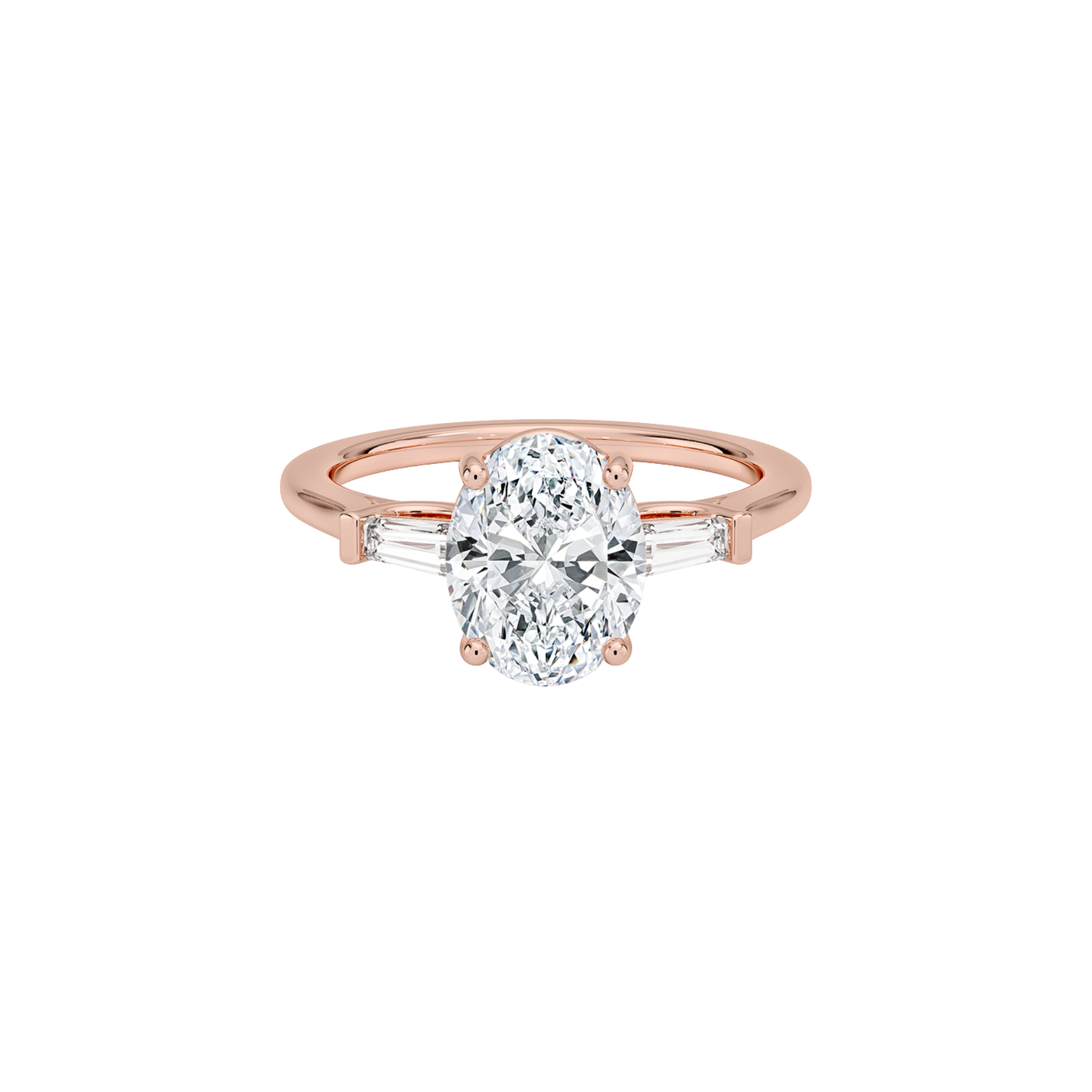 Élodie Oval Three-Stone Tapered Baguette Ring in 18K Rose Gold - Best prices for jewelry and diamonds. The best jewelry to shop in Dubai and Abu Dhabi - Dubai Tourism. Best Shopping in Dubai Mall - Fashion Avenue, Mall of Emirates, Dubai, Palm Jumeirah and UAE. Hip-hop custom jewelry and manufacturer supplier - diamond and gold wholesaler. The best place to visit in Dubai during vacation. Richie Gold & Diamond is located in Dubai Gold Souk