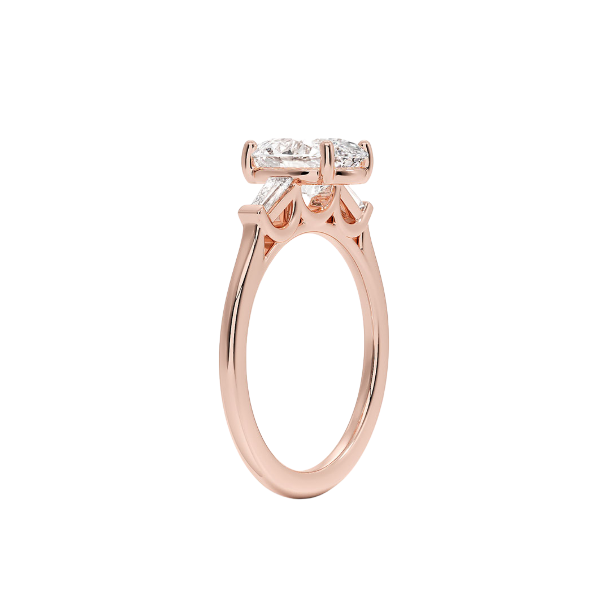 Élodie Oval Three-Stone Tapered Baguette Ring in 18K Rose Gold - Best prices for jewelry and diamonds. The best jewelry to shop in Dubai and Abu Dhabi - Dubai Tourism. Best Shopping in Dubai Mall - Fashion Avenue, Mall of Emirates, Dubai, Palm Jumeirah and UAE. Hip-hop custom jewelry and manufacturer supplier - diamond and gold wholesaler. The best place to visit in Dubai during vacation. Richie Gold & Diamond is located in Dubai Gold Souk