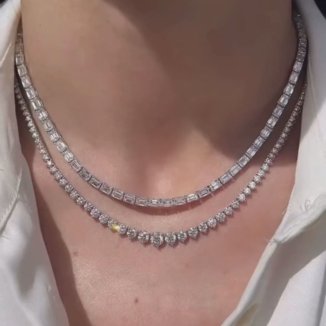 Custom Tennis Necklace, Dubai Jeweller Richie Gold & Diamonds - Best Prices in Dubai & Gold Souk. Natural & Lab Grown Tennis Necklaces, Round Cut Tennis Necklace, Mix Cut Tennis Necklace, Fancy Cut Diamonds Tennis Necklace, Classic Diamond Tennis - East West Diamond Tennis Necklace