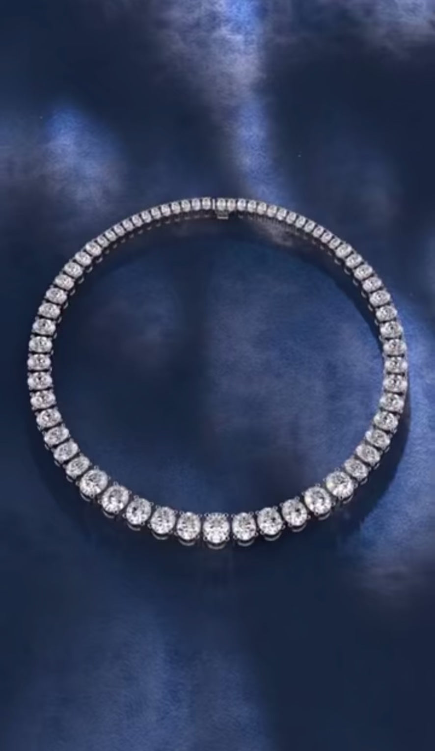 Custom Tennis Necklace, Dubai Jeweller Richie Gold & Diamonds - Best Prices in Dubai & Gold Souk. Natural & Lab Grown Tennis Necklaces, Round Cut Tennis Necklace, Mix Cut Tennis Necklace, Oval Tennis Necklace, Fancy Cut Diamonds Tennis Necklace, Classic Diamond Tennis Necklaces - Oval Diamond Tennis Necklace