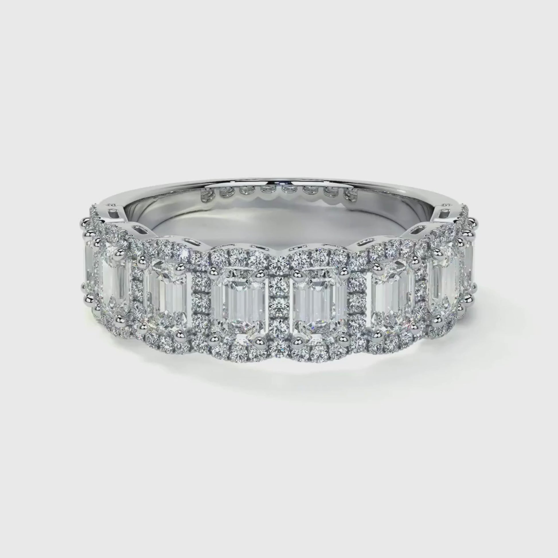 Alina Half Circle Radiant Diamond Celebration Band 18K White Gold - Natural Diamonds & Lab Grown Diamonds  - e best jewelry to shop in Dubai and Abu Dhabi - Dubai Tourism. Best Shopping in Dubai Mall - Fashion Avenue, Mall of Emirates, Dubai, Palm Jumeirah and UAE. Hip-hop custom jewelry and manufacturer supplier - diamond and gold wholesaler. The best place to visit in Dubai during vacation. Richie Gold & Diamond is located in Dubai Gold Souk