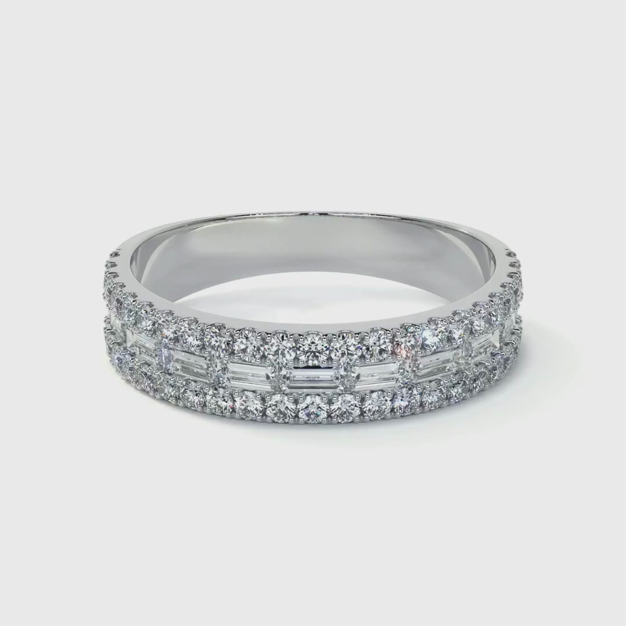 Amelise Baguette Celebration Diamond Band 18K White Gold - Natural Diamonds & Lab Grown Diamonds  - Best prices for jewelry and diamonds. The best jewelry to shop in Dubai and Abu Dhabi - Dubai Tourism. Best Shopping in Dubai Mall - Fashion Avenue, Mall of Emirates, Dubai, Palm Jumeirah and UAE. Hip-hop custom jewelry and manufacturer supplier - diamond and gold wholesaler. The best place to visit in Dubai during vacation. Richie Gold & Diamond is located in Dubai Gold Souk