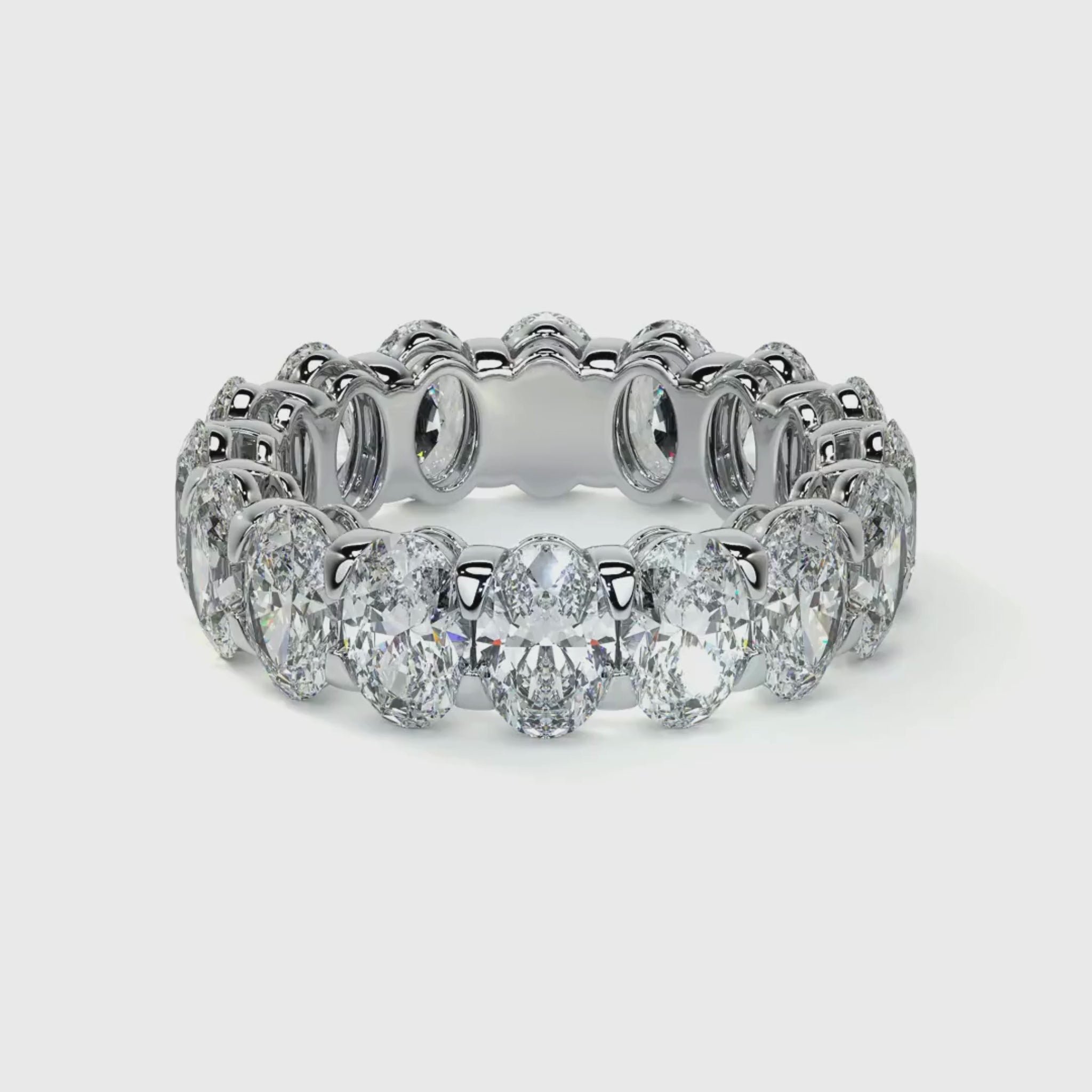 Aurela Oval Diamond Eternity Band 18K White Gold - Natural Diamonds & Lab Grown Diamonds  - Best prices for jewelry and diamonds. The best jewelry to shop in Dubai and Abu Dhabi - Dubai Tourism. Best Shopping in Dubai Mall - Fashion Avenue, Mall of Emirates, Dubai, Palm Jumeirah and UAE. Hip-hop custom jewelry and manufacturer supplier - diamond and gold wholesaler. The best place to visit in Dubai during vacation. Richie Gold & Diamond is located in Dubai Gold Souk