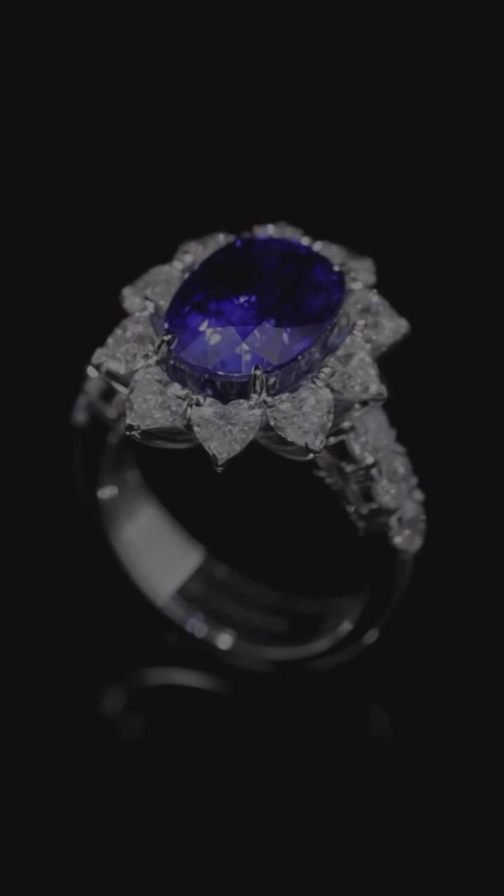 Best High jewelry collections crafted with rare diamonds, vibrant gemstones, and 18k Gold — unmatched craftsmanship. Custom high jewelry pieces to signature diamond necklaces, statement earrings, and couture rings, explore the finest luxury jewelry in Dubai and Abu Dhabi. Richie Gold & Diamond specializes in bespoke high jewelry, GIA-certified diamonds, exclusive bridal sets, and limited-edition pieces located in Dubai Gold Souk. Natural & Lab Grown Statement jewelry - Blue Sapphire High Jewelry Ring