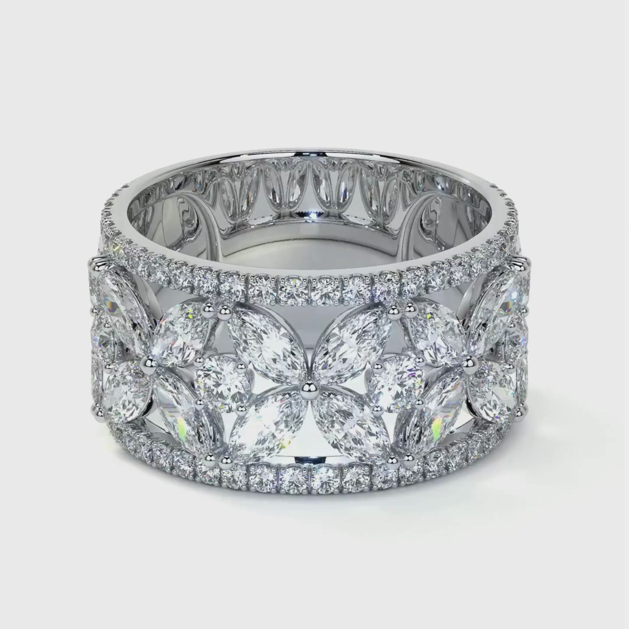 Fiorelle Floral Diamond Band 18K White Gold - Natural Diamonds & Lab Grown Diamonds  - Best prices for jewelry and diamonds. The best jewelry to shop in Dubai and Abu Dhabi - Dubai Tourism. Best Shopping in Dubai Mall - Fashion Avenue, Mall of Emirates, Dubai, Palm Jumeirah and UAE. Hip-hop custom jewelry and manufacturer supplier - diamond and gold wholesaler. The best place to visit in Dubai during vacation. Richie Gold & Diamond is located in Dubai Gold Souk