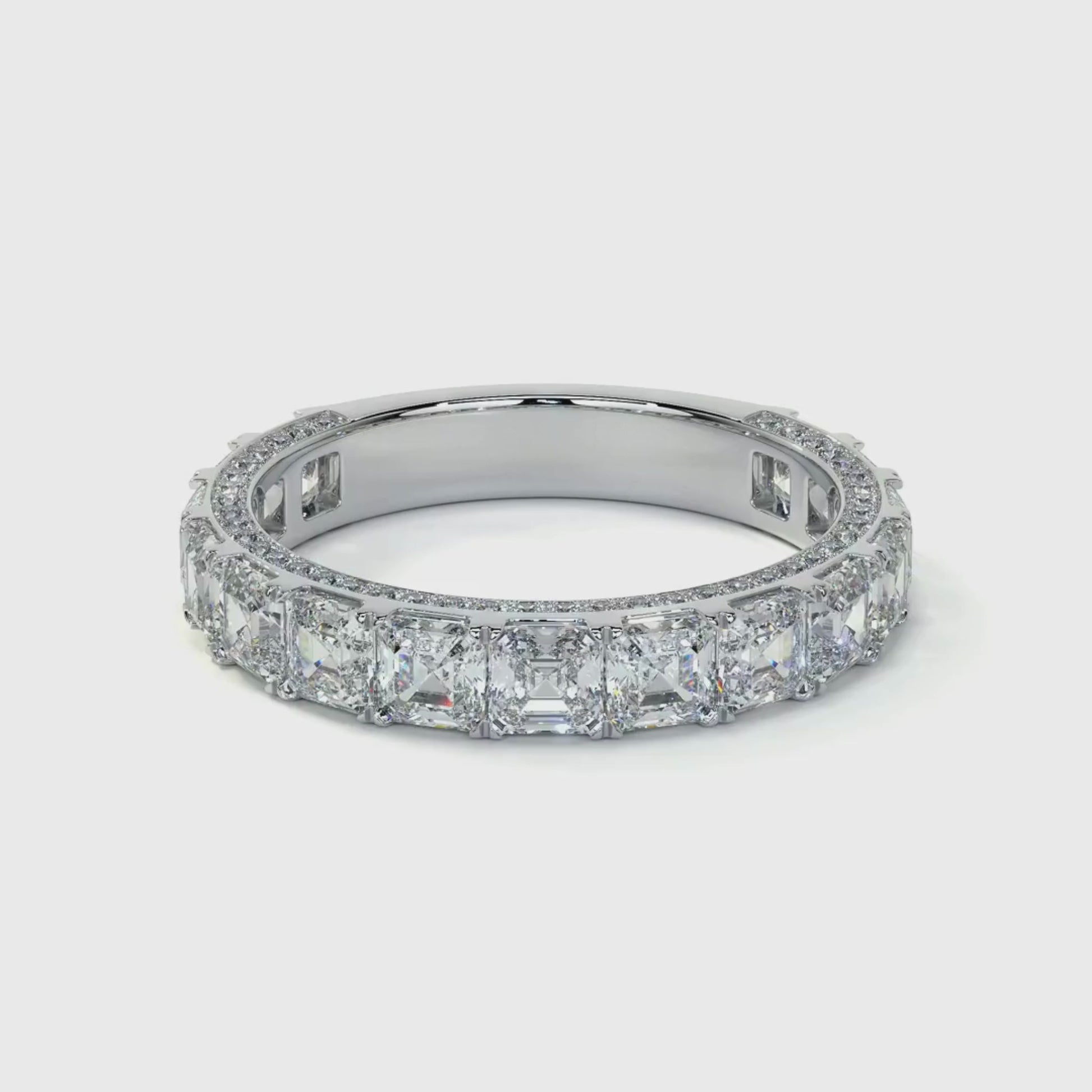 Serelith Asscher Diamond Eternity Band 18K White Gold - Natural Diamonds & Lab Grown Diamonds  - Best prices for jewelry and diamonds. The best jewelry to shop in Dubai and Abu Dhabi - Dubai Tourism. Best Shopping in Dubai Mall - Fashion Avenue, Mall of Emirates, Dubai, Palm Jumeirah and UAE. Hip-hop custom jewelry and manufacturer supplier - diamond and gold wholesaler. The best place to visit in Dubai during vacation. Richie Gold & Diamond is located in Dubai Gold Souk