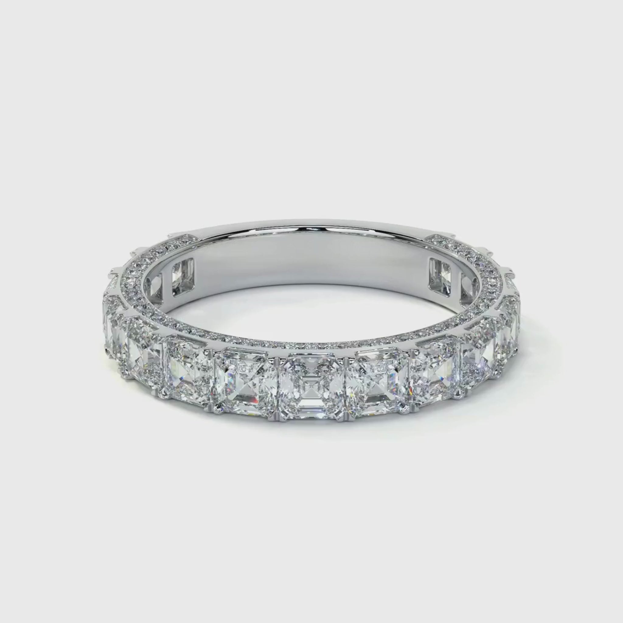 Serelith Asscher Diamond Eternity Band 18K White Gold - Natural Diamonds & Lab Grown Diamonds  - Best prices for jewelry and diamonds. The best jewelry to shop in Dubai and Abu Dhabi - Dubai Tourism. Best Shopping in Dubai Mall - Fashion Avenue, Mall of Emirates, Dubai, Palm Jumeirah and UAE. Hip-hop custom jewelry and manufacturer supplier - diamond and gold wholesaler. The best place to visit in Dubai during vacation. Richie Gold & Diamond is located in Dubai Gold Souk