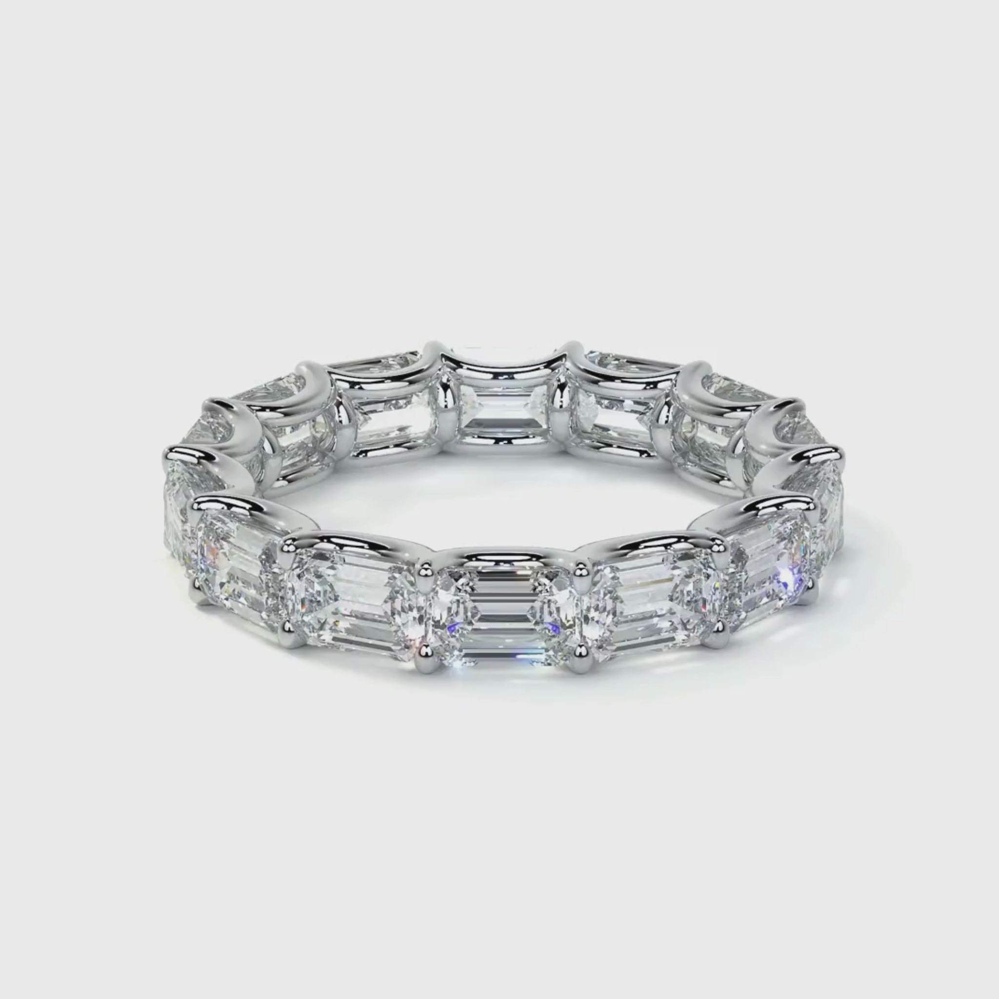 Elanora Emerald-Cut Diamond Eternity Band 18K White Gold - Natural Diamonds & Lab Grown Diamonds  - Best prices for jewelry and diamonds. The best jewelry to shop in Dubai and Abu Dhabi - Dubai Tourism. Best Shopping in Dubai Mall - Fashion Avenue, Mall of Emirates, Dubai, Palm Jumeirah and UAE. Hip-hop custom jewelry and manufacturer supplier - diamond and gold wholesaler. The best place to visit in Dubai during vacation. Richie Gold & Diamond is located in Dubai Gold Souk